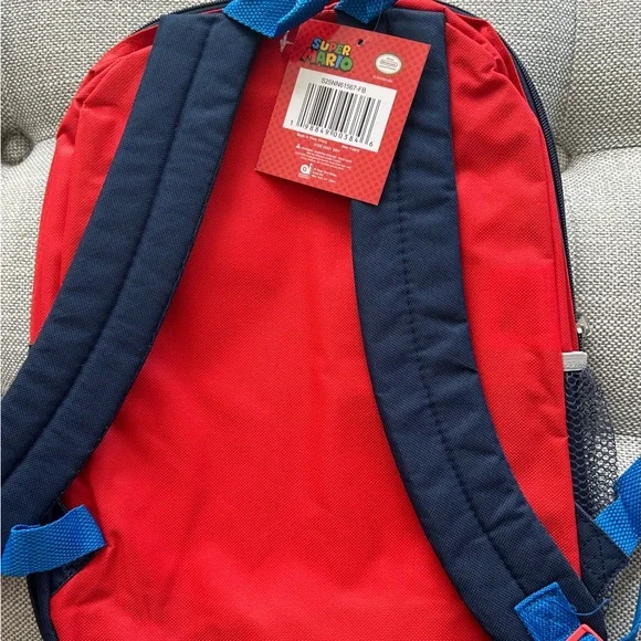 Nintendo Super Mario Kids Backpack - Red, Blue, Green NWT - Picture 3 of 4